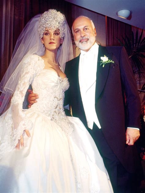 celine dion silver and black dress|celine dion wedding gown.